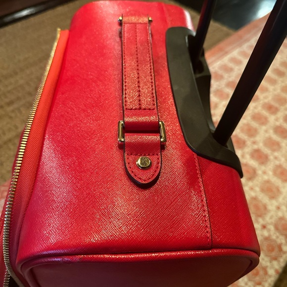 Henri Bendel Red Leather 360 Wheeled Carryon West 57th - Saffiano leather - $750 - Picture 2 of 11